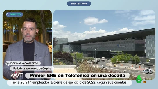 José María Camarero analiza el ERE de Telefónica: El proceso es prácticamente el mismo que con la banca "Se va a quitar de encima a una buena parte de su plantilla, que es la mayor, la que ya no le aporta tanto", afirma en este vídeo José María Camarero, que explica que, a pesar de lo que costarán los despidos a Telefónica, "a la larga le compensa bastante".