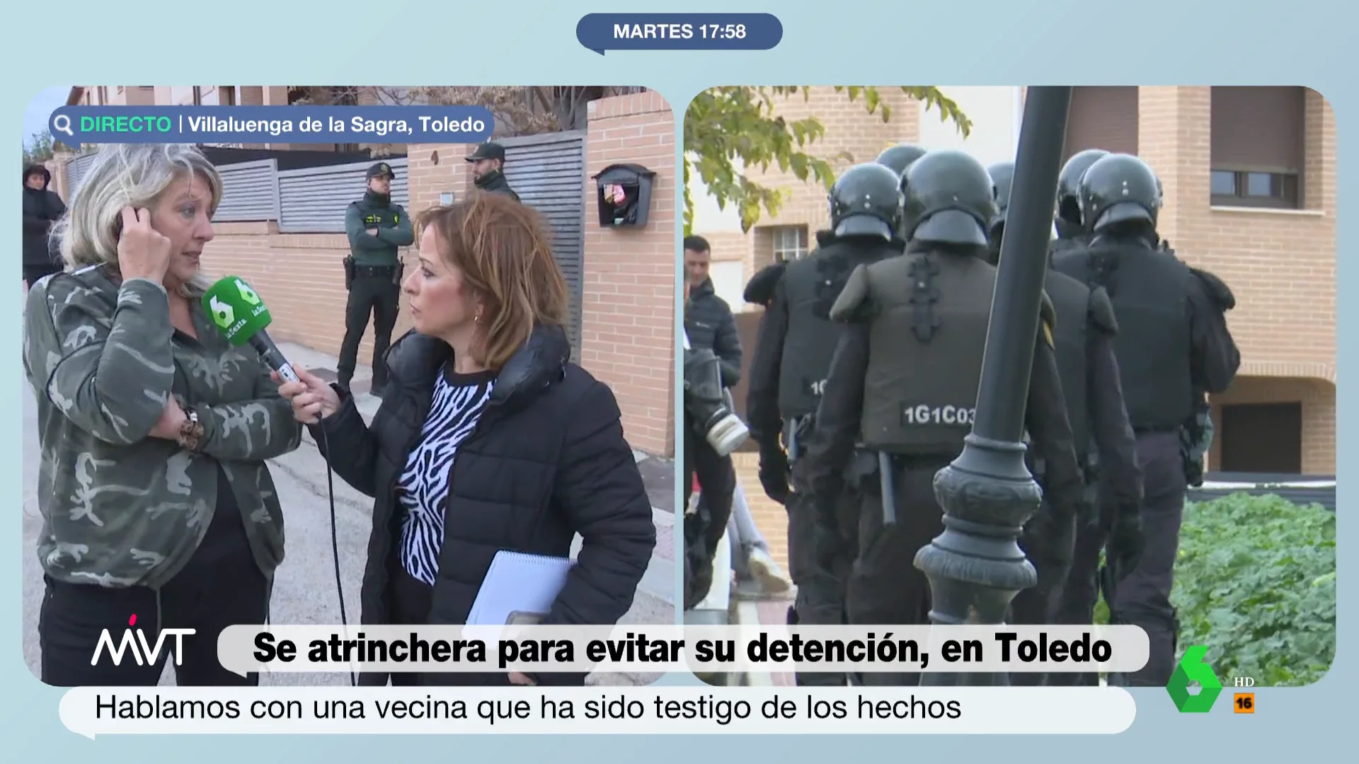 Habla una vecina del hombre que se ha atrincherado en Toledo: "Ha salido con un lanzallamas"