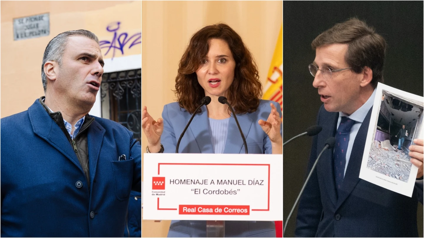 Javier Ortega Smith, Isabel Díaz Ayuso y José Luis Martínez-Almeida Javier Ortega Smith, Isabel Díaz Ayuso y José Luis Martínez-Almeida