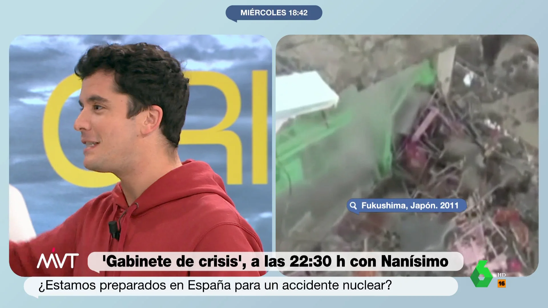 Emilio Doménech 'Nanísimo' visita con su perra Wenta Más Vale Tarde con motivo del nuevo 'Gabinete de crisis' y explica por qué el búnker de una central nuclear no es el lugar más seguro: "No te dejarían entrar y tienen francotiradores".