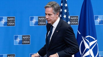 El secretario de Estado de EEUU, Antony Blinken, durante la reunión deministros de Exteriores de la OTAN en Bruselas. 