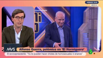 La reacción de Montensinos a las polémicas declaraciones de Alfonso Guerra en El Hormiguero