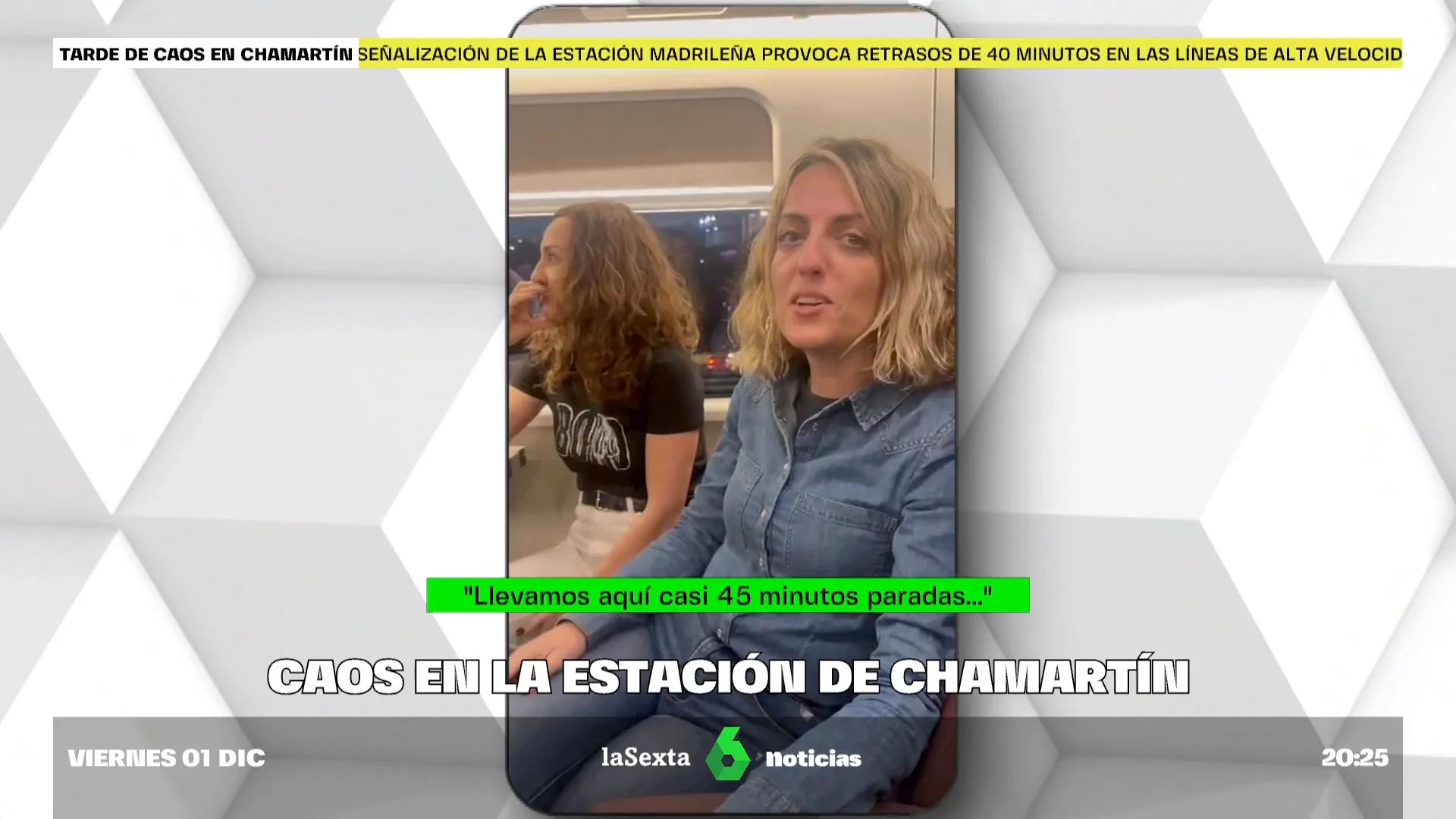 El calvario de unas pasajeras de un tren a Chamartín paradas por el colapso: "Estamos desesperadas"