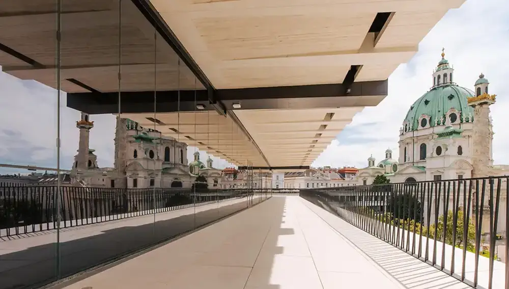 Vistas desde la terraza del renovado Museo de Viena