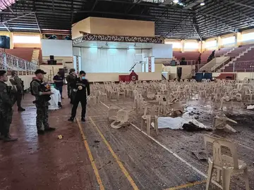 Fotografía de la situación de la iglesia católica donde hubo se produjo la explosión en la ciudad de Marawi (Lanao del Sur, Filipinas).