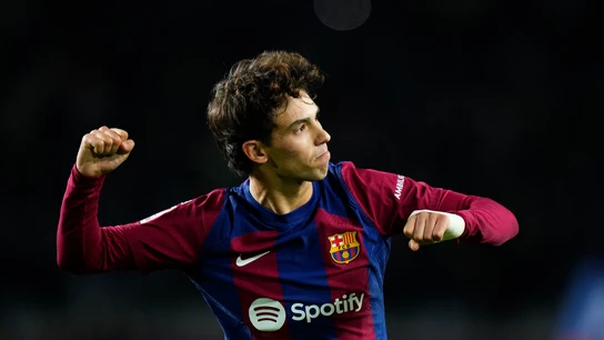 Joao Félix celebra un gol con el Barça Joao Félix celebra un gol con el Barça