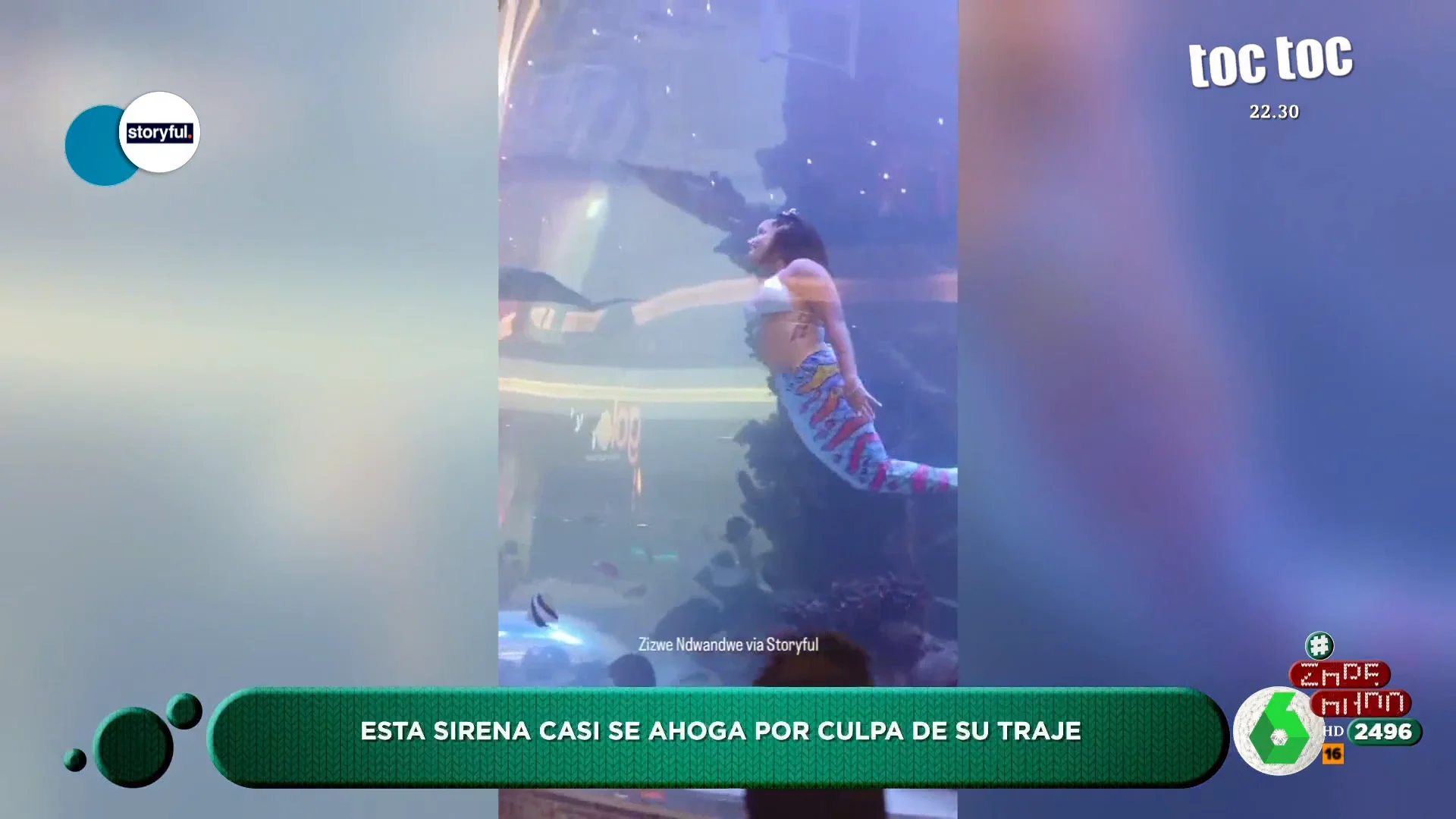 El angustioso momento que vive una chica bajo el agua por culpa de su traje