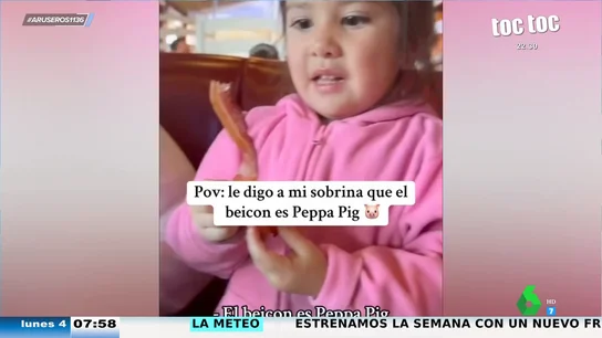 Así reacciona una niña cuando su tía le dice que el beicon que se está comiendo es Peppa Pig Así reacciona una niña cuando su tía le dice que el beicon que se está comiendo es Peppa Pig