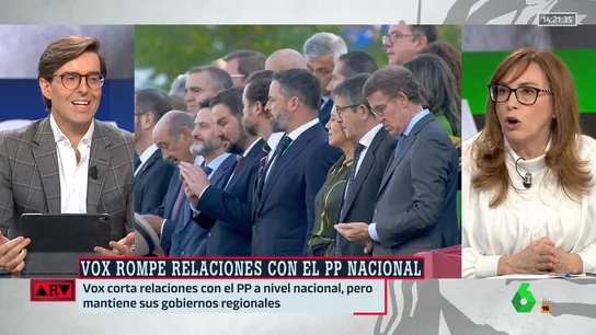 Angélica Rubio califica de "paripé" la 'ruptura' de Vox con el PP nacional: "Ni separación ni divorcio" Angélica Rubio califica de "paripé" la 'ruptura' de Vox con el PP nacional: "Ni separación ni divorcio"