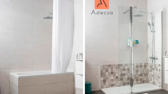 Imagen de la reforma de un cuarto de baño. Imagen de la reforma de un cuarto de baño.