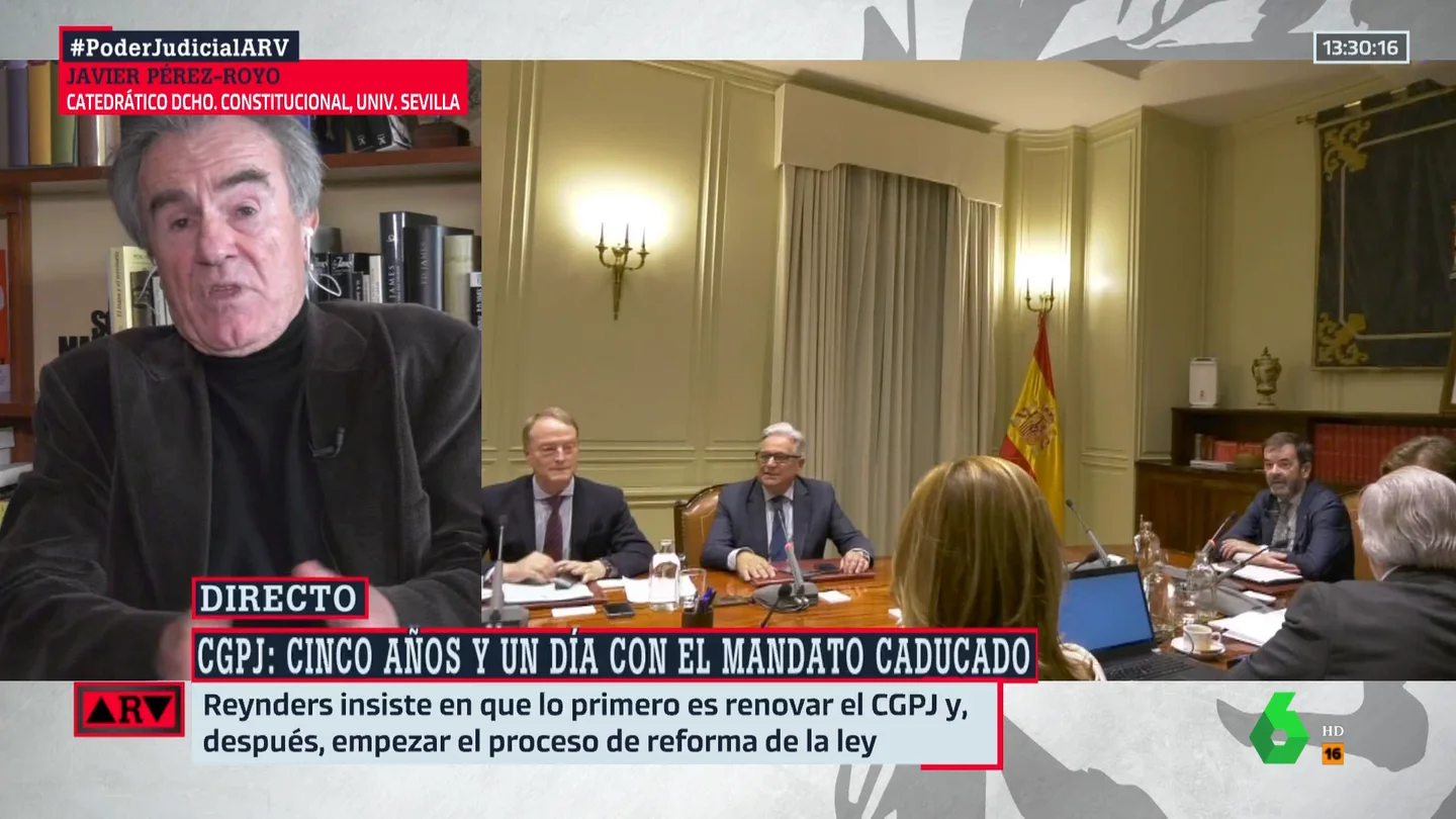 Javier Pérez-Royo, sobre el bloqueo del CGPJ: "Lo que está haciendo el PP es un chantaje" Javier Pérez-Royo, sobre el bloqueo del CGPJ: "Lo que está haciendo el PP es un chantaje"