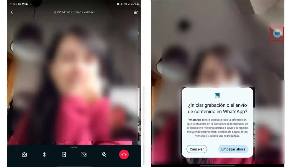 Enviando videollamada de WhatsApp a Chromecast
