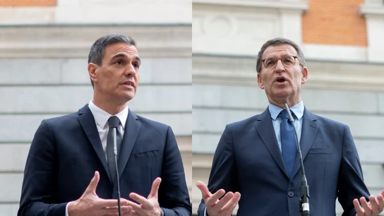 Pedro Sánchez y Alberto Núñez Feijóo, a su llegada al Congreso para los actos por el Día de la Constitución Pedro Sánchez y Alberto Núñez Feijóo, a su llegada al Congreso para los actos por el Día de la Constitución