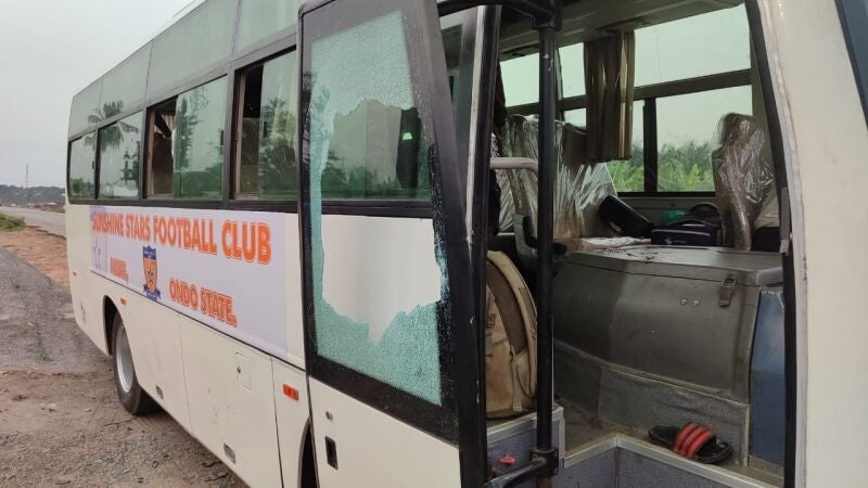 El autocar tiroteado de los Sunshine Stars