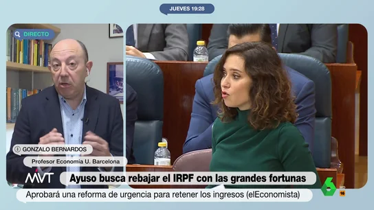 MVT Gonzalo Bernardos, sobre la rebaja del IRPF de Ayuso a las grandes fortunas MVT Gonzalo Bernardos, sobre la rebaja del IRPF de Ayuso a las grandes fortunas