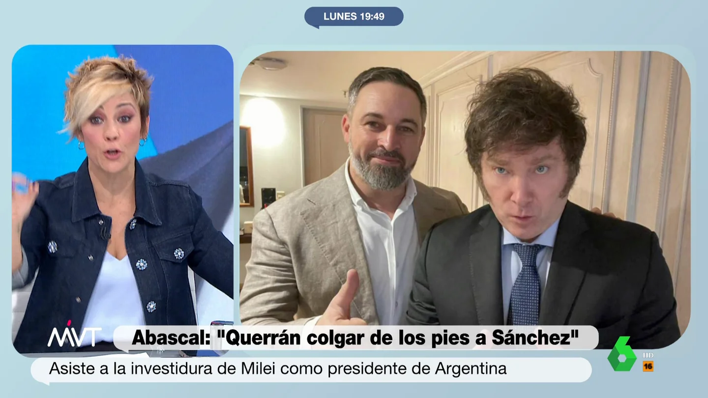 La contundente reflexión de Cristina Pardo sobre Vox "No se puede desear para Pedro Sánchez colgarle por los pies cuando alguien ha dicho que te cuelgue a ti y no te gusta", afirma rotunda Cristina Pardo en este vídeo sobre las últimas y polémicas declaraciones de Santiago Abascal en Argentina.