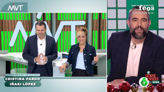 Dani Mateo, a Cristina Pardo tras confundir su posible traje de reno con un koala: "¿Puede haber alguien menos navideño?" Dani Mateo, a Cristina Pardo tras confundir su posible traje de reno con un koala: "¿Puede haber alguien menos navideño?"