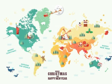 Mapa del mundo de Navidad
