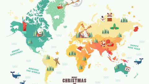 Mapa del mundo de Navidad Mapa del mundo de Navidad