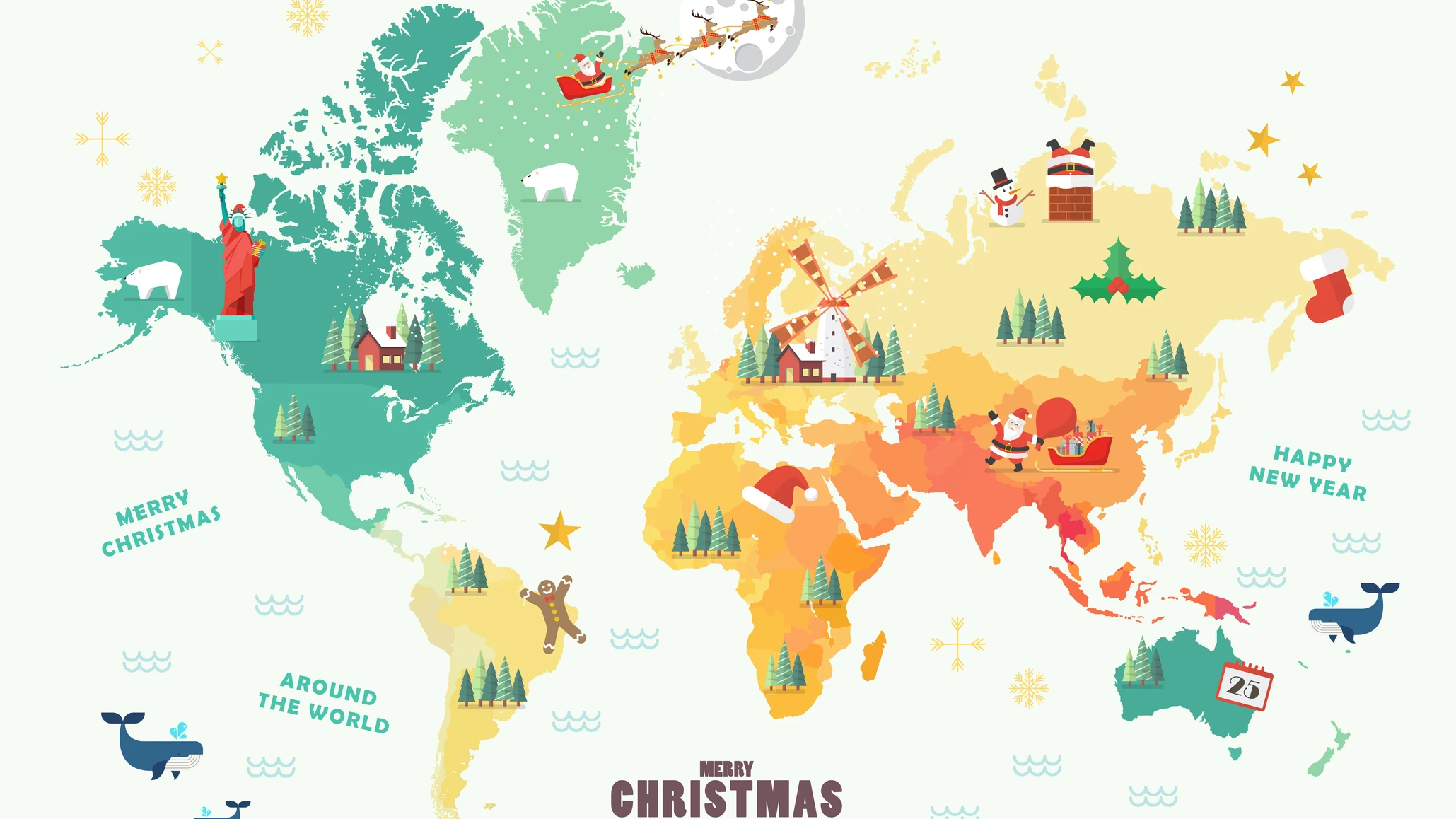 Mapa del mundo de Navidad Mapa del mundo de Navidad