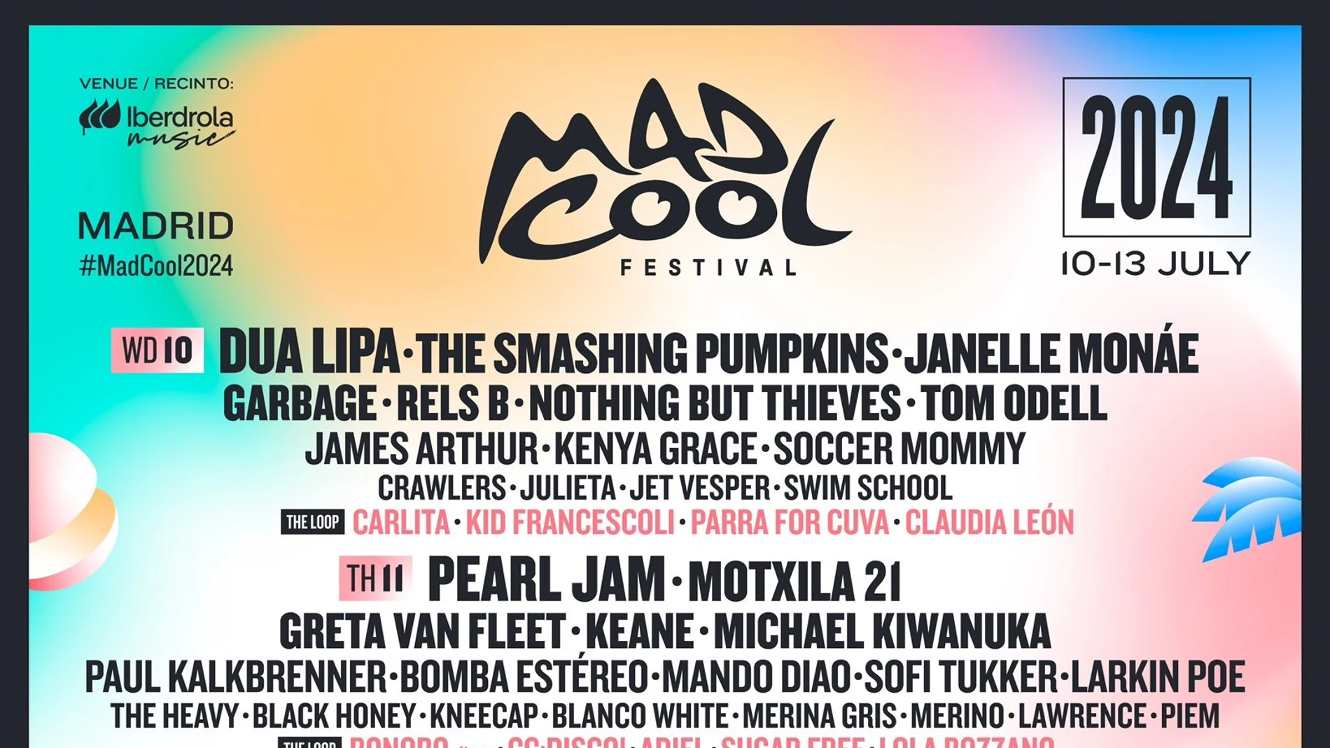 Cartel del festival Mad Cool para 2024