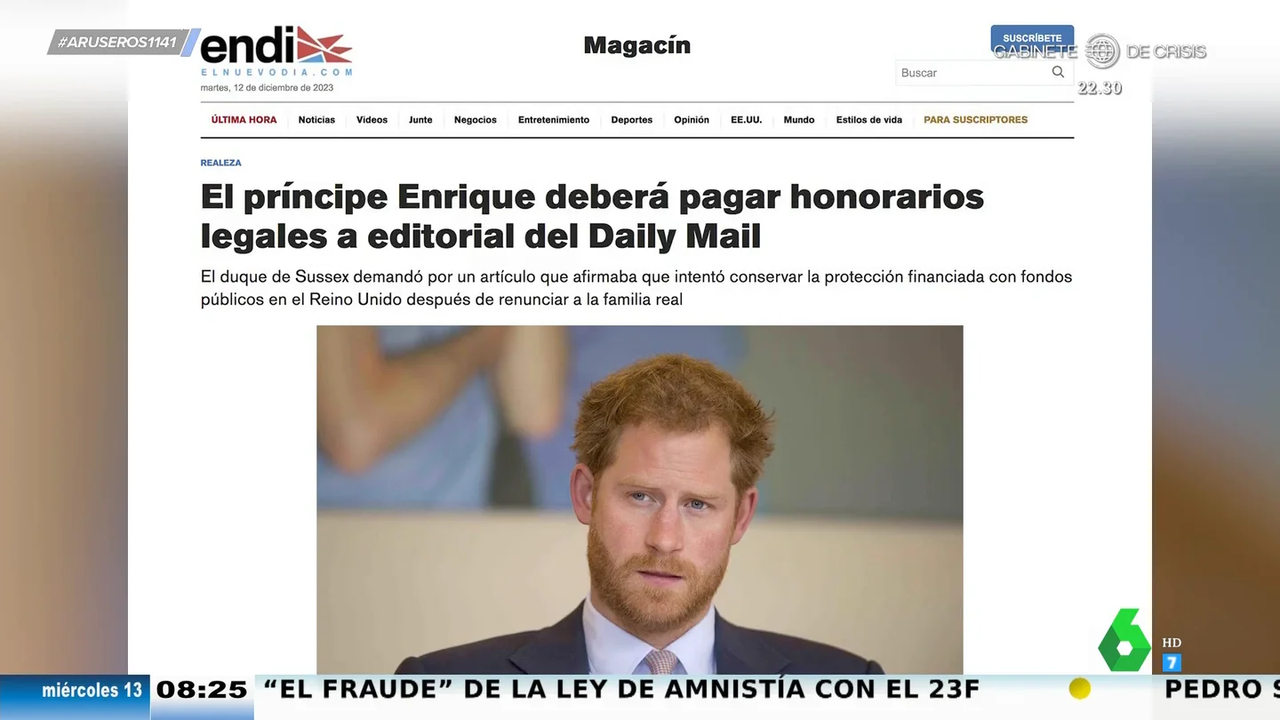 Alfonso Arús, al príncipe Harry tras perder un juicio contra la prensa: "Que se lo pague, que tiene dinero" Alfonso Arús, al príncipe Harry tras perder un juicio contra la prensa: "Que se lo pague, que tiene dinero"