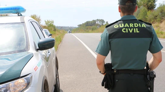 Un agente de la Guardia Civil en un control. Un agente de la Guardia Civil en un control.