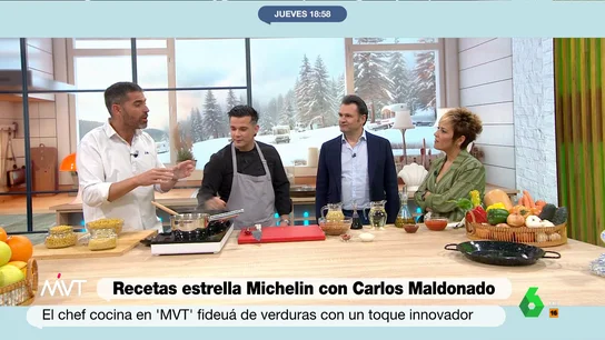 MVT Carlos Maldonado prepara una fideuá con verduras MVT Carlos Maldonado prepara una fideuá con verduras