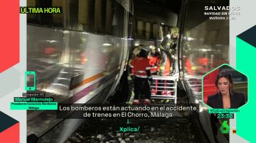 Roberto, pasajero del siniestro ferroviario en Málaga: "El tren paró, empezó a salir humo y notamos el impacto"