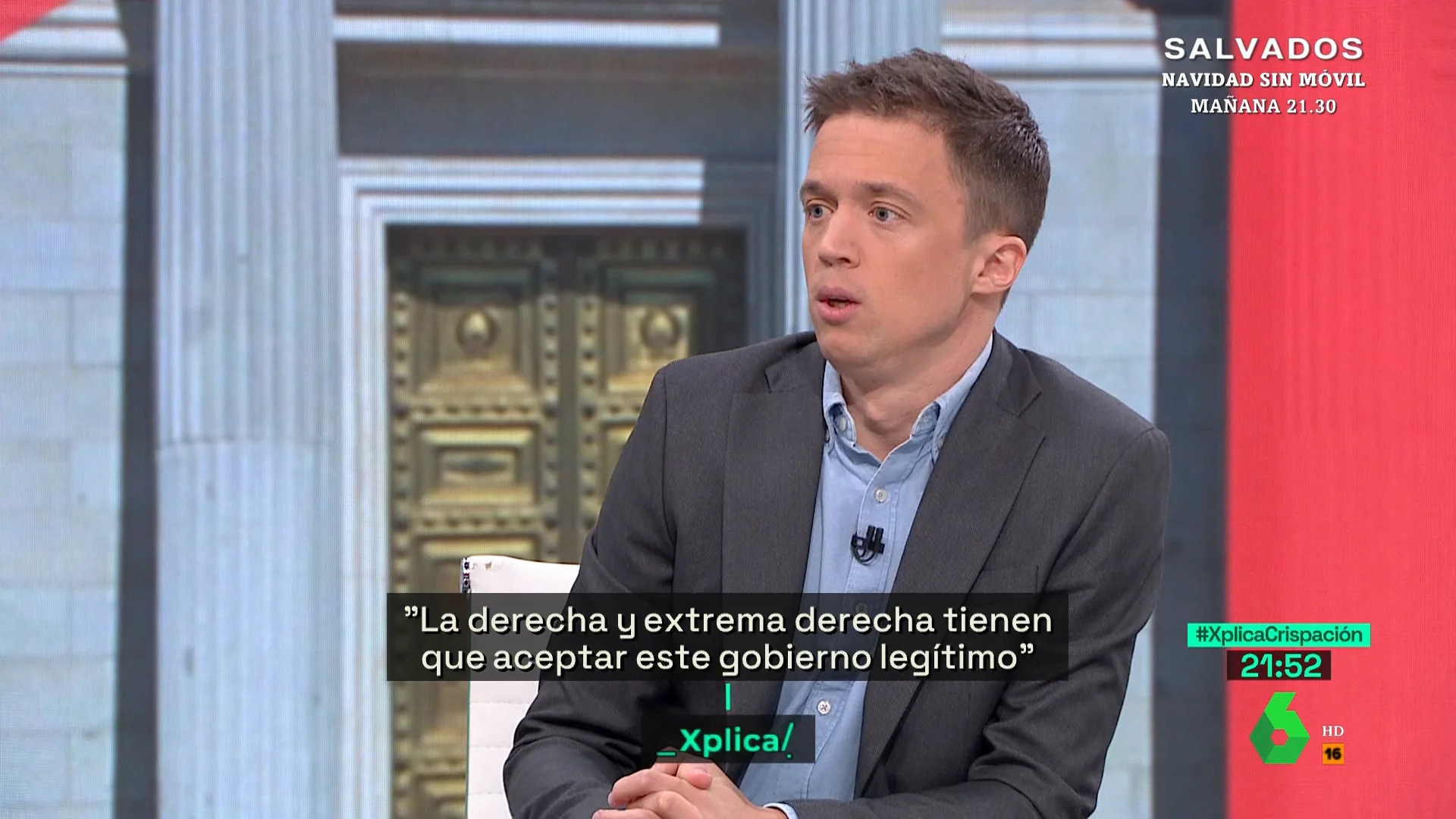 Errejón denuncia que Abascal dijera que Sánchez "acabará colgado": "Hay gente que ha sido juzgada por mucho menos"