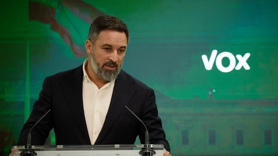 El presidente de Vox, Santiago Abascal, en una foto de archivo durante una rueda de prensa El presidente de Vox, Santiago Abascal, en una foto de archivo durante una rueda de prensa