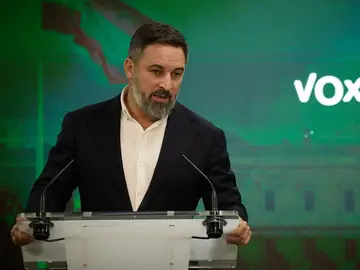 El presidente de Vox, Santiago Abascal, en una foto de archivo durante una rueda de prensa