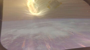 La cápsula Orión atravesando la atmósfera terrestre tras su vuelta desde la Luna