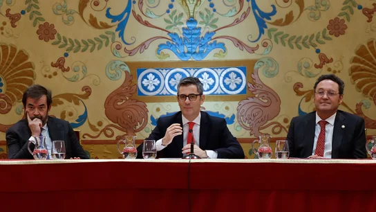 El presidente del CGPJ, Vicente Guilarte, el ministro de la Presidencia, Justicia y Relaciones con las Cortes, Félix Bolaños, y e fiscal general del Estado, Álvaro García Ortiz El presidente del CGPJ, Vicente Guilarte, el ministro de la Presidencia, Justicia y Relaciones con las Cortes, Félix Bolaños, y e fiscal general del Estado, Álvaro García Ortiz/ EFE/ J. J. Guillén