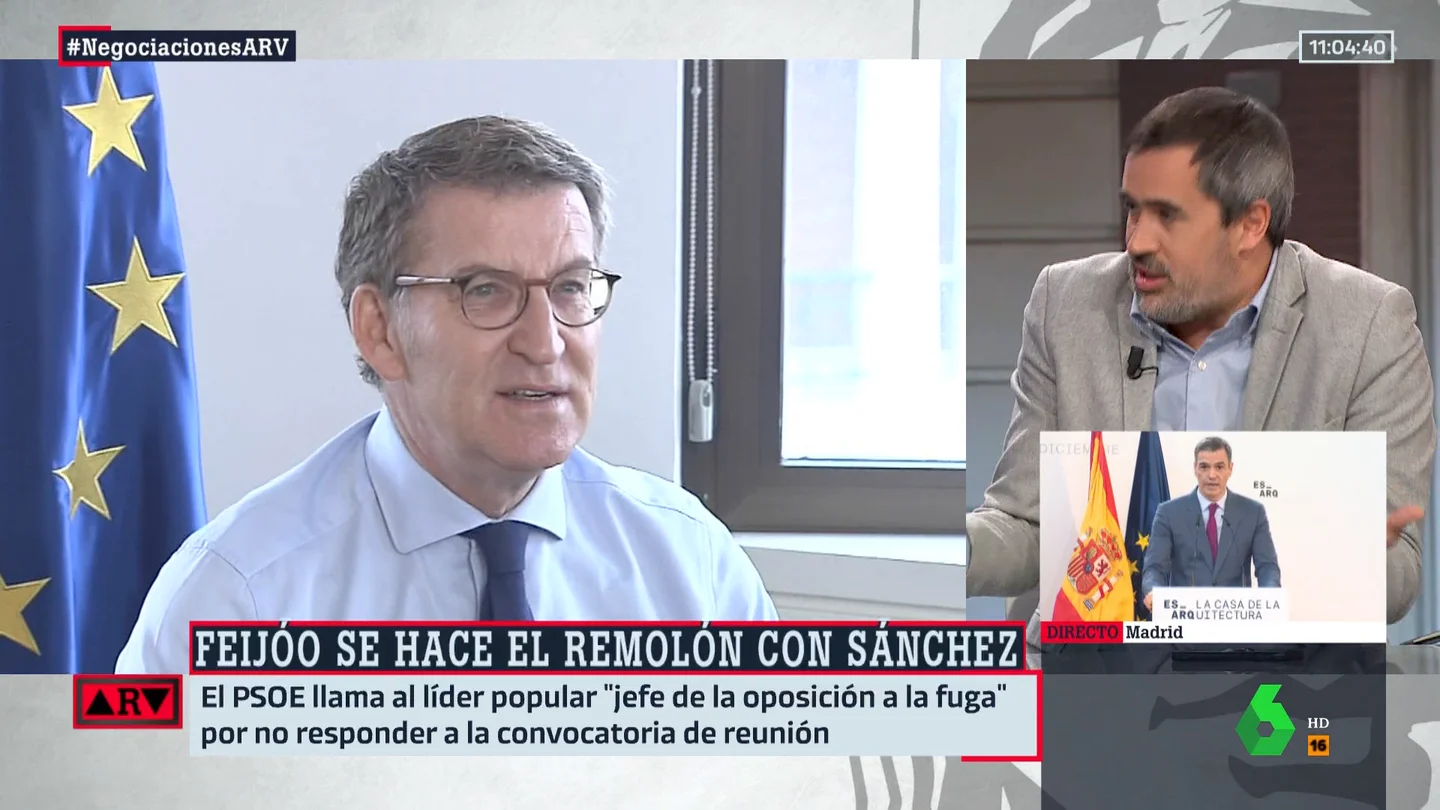 ARV | "Es ridículo y un despropósito": Carlos E. Cué, tajante sobre las reticencias de Feijóo a reunirse con Sánchez ARV | "Es ridículo y un despropósito": Carlos E. Cué, tajante sobre las reticencias de Feijóo a reunirse con Sánchez