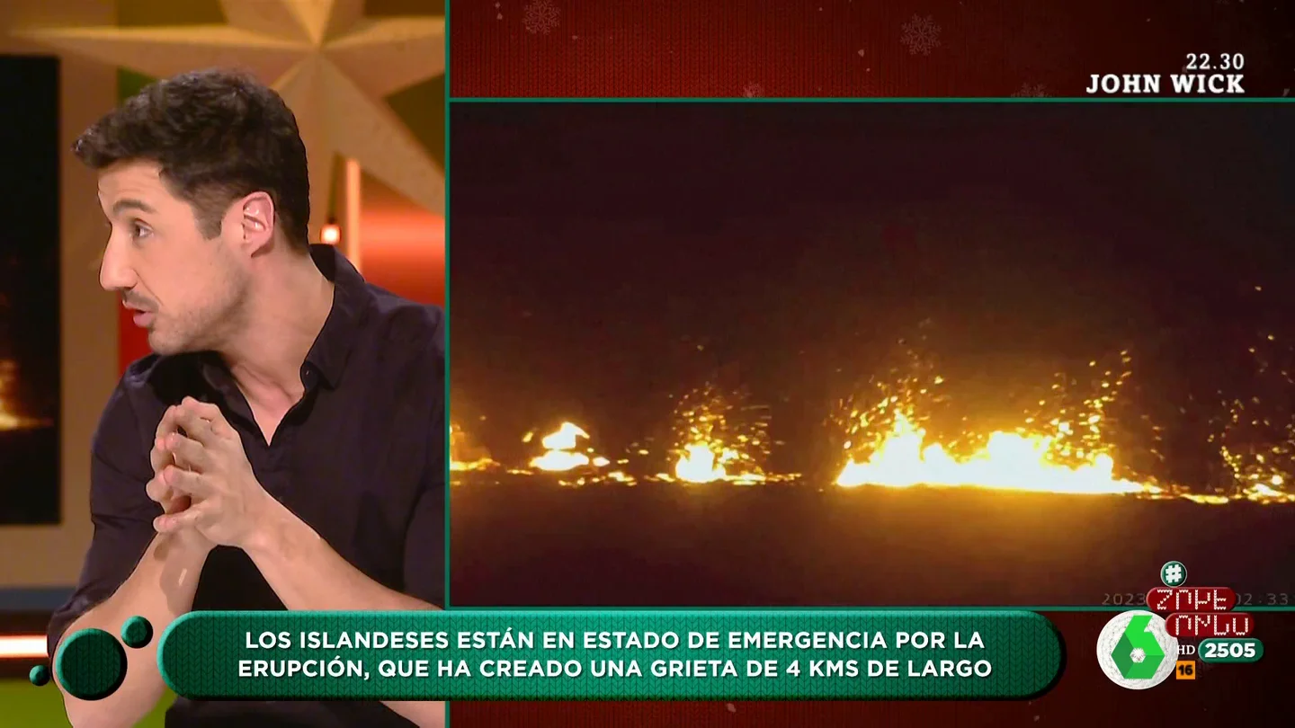 Francisco Cacho explica por qué el volcán en erupción en Islandia es 'distinto' El experto de Ciencia y Metereología de laSexta, Francisco Cacho, analiza en Zapeando la diferencia entre el volcán Grindavik que ha entrado en erupción en Islandia, de la modalidad "fisural", y otros como el de La Palma.