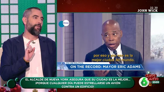 Dani Mateo, sobre el desafortunado comentario del alcalde de Nueva York "En Nueva York cada día puedes experimentar desde un avión estrellándose contra un edificio hasta una persona que celebra que abre un negocio. Es una ciudad complicada y, por eso, es la mejor del mundo", afirmaba el alcalde en una entrevista.