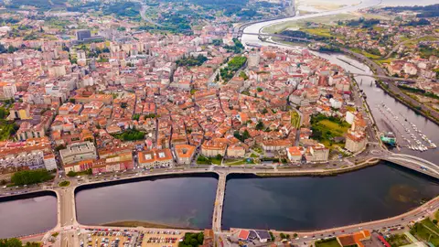 Pontevedra, en Galicia, vista desde arriba Pontevedra, en Galicia, vista desde arriba