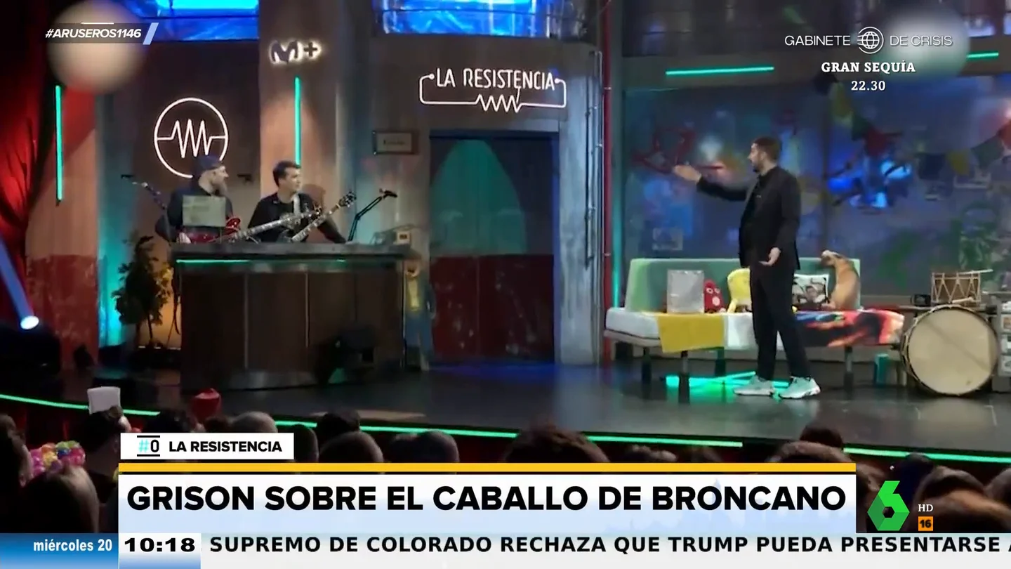 El cómico zasca de Grissom a David Broncano por su caballo: "No te drogas pero le metes 500 pavos todos los meses" El cómico zasca de Grissom a David Broncano por su caballo: "No te drogas pero le metes 500 pavos todos los meses"