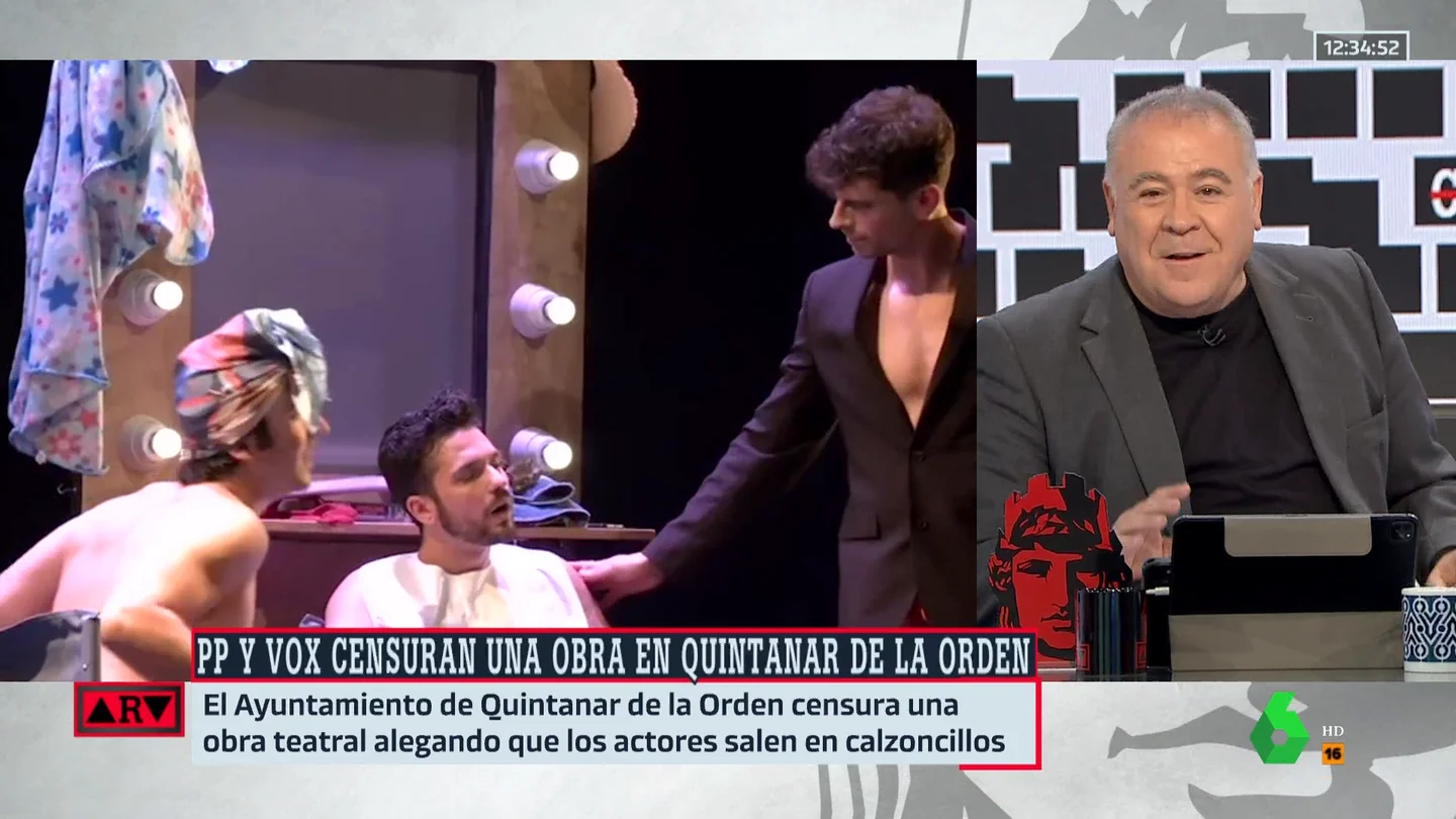Ferreras, tras la censura de una obra en Quintanar de la Orden: "Como vean un partido de fútbol, 22 personas en pantalones cortos" Ferreras, tras la censura de una obra en Quintanar de la Orden: "Como vean un partido de fútbol, 22 personas en pantalones cortos"