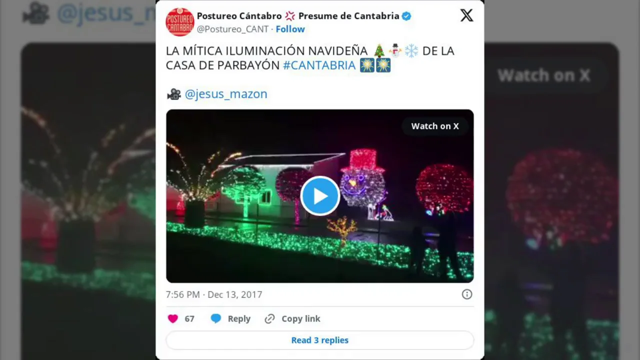 Un vecino de un pueblo de Cantabria ilumina su casa con m&aacute;s de 40.000 luces de Navidad y tiene problemas con la ley