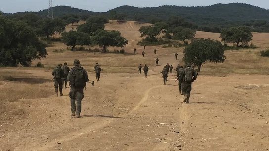 Imagen de archivo de unidades de la Brigada 'Guzmán el Bueno' X realizando una marcha táctica. Imagen de archivo de unidades de la Brigada 'Guzmán el Bueno' X realizando una marcha táctica.
