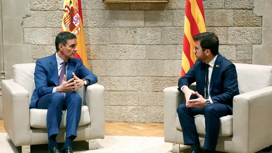 El presidente del Gobierno, Pedro Sánchez, y el presidente de la Generalitat, Pere Aragonès El presidente del Gobierno, Pedro Sánchez, y el presidente de la Generalitat, Pere Aragonès