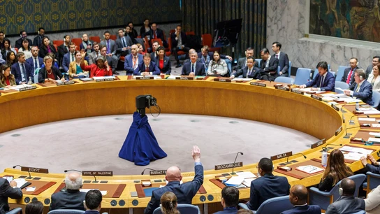 Vista de una votación del Consejo de Seguridad de las Naciones Unidas, en Nueva York (EEUU), este 22 de diciembre de 2023.  Vista de una votación del Consejo de Seguridad de las Naciones Unidas, en Nueva York (EEUU), este 22 de diciembre de 2023.