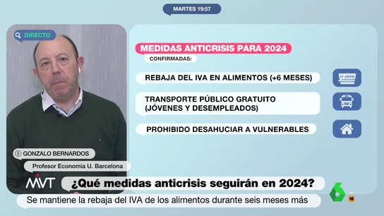 La opinión de Gonzalo Bernardos sobre mantener las bonificaciones a la luz El economista Gonzalo Bernardos asegura en Más Vale Tarde que las bonificaciones a la luz son "tremendamente necesarias" y advierte de que si no se mantienen "lastraría el principal motor de crecimiento económico que tendremos en 2024".