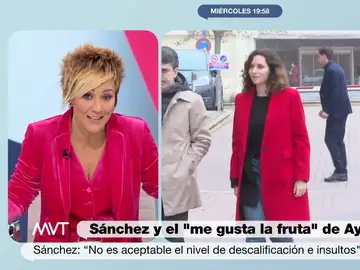 Cristina Pardo responde a Ayuso: &quot;Si somos adultos no llamamos a Sánchez &#39;hijo de puta&#39; y luego decimos &#39;me gusta la fruta&#39;&quot;