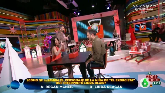 Ares Teixidó e Iñaki Urrutia demuestran su conocimiento sobre 'El Exorcista' en 'El juego de los calambrazos' Ares Teixidó e Iñaki Urrutia demuestran su conocimiento sobre 'El Exorcista' en 'El juego de los calambrazos'