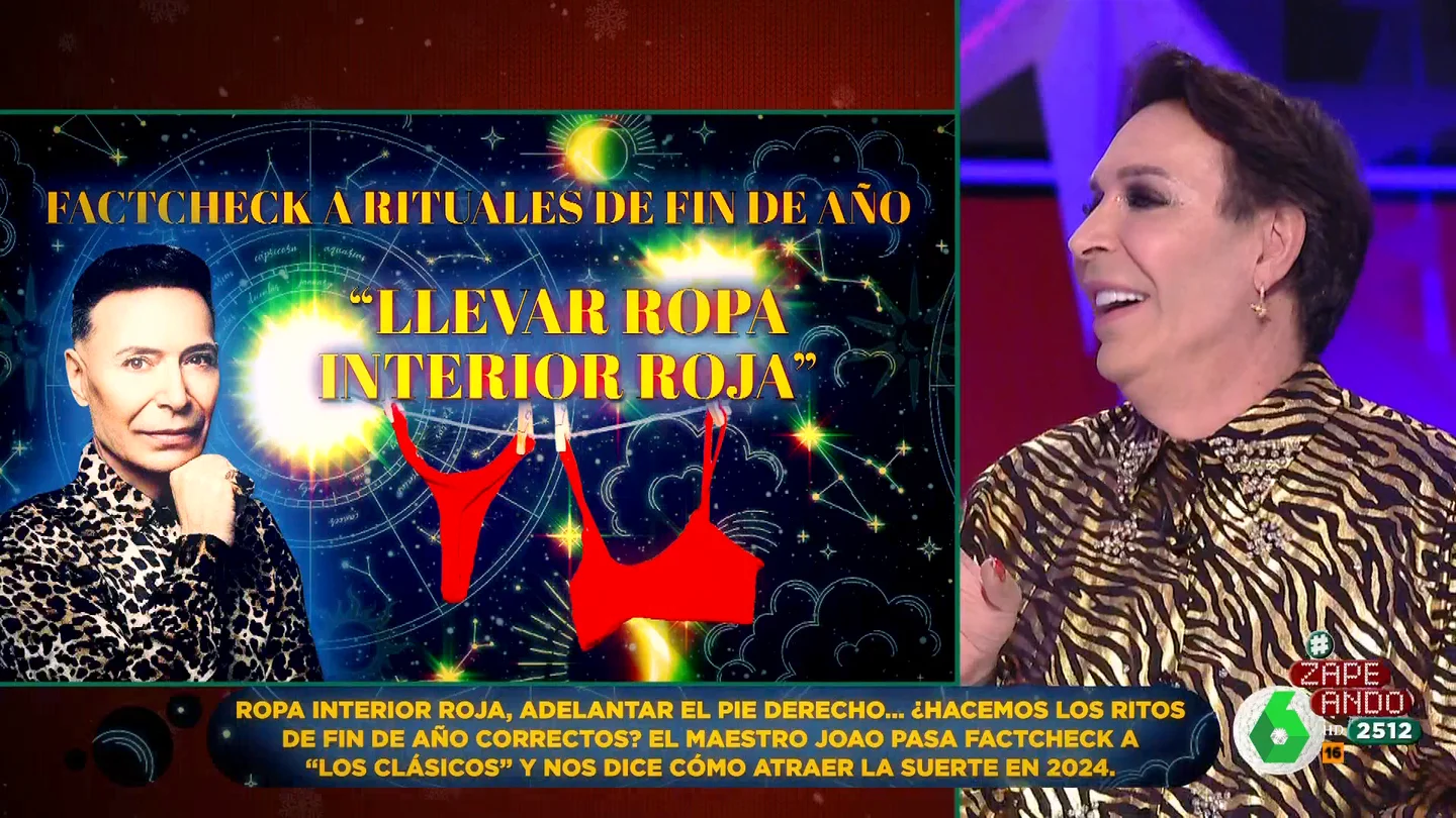 El Maestro Joao explica por qué hay que ponerse una braga roja en Nochevieja: "Las que se ponen tanga, tienen relaciones incómodas" El Maestro Joao explica por qué hay que ponerse una braga roja en Nochevieja: "Las que se ponen tanga, tienen relaciones incómodas"