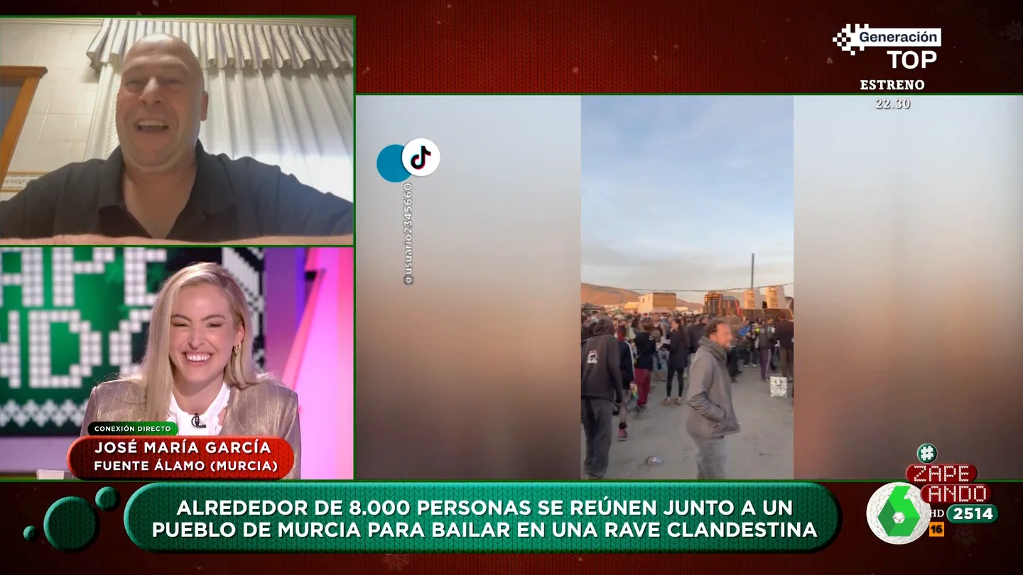 José María, vecino de Fuente Álamo, le cuenta a Isabel Forner cómo debe vestir en la rave ilegal: "Allí, con poca ropa" José María, vecino de Fuente Álamo, le cuenta a Isabel Forner cómo debe vestir en la rave ilegal: "Allí, con poca ropa"