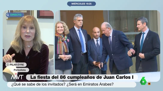 La periodista Pilar Eyre, en Más Vale Tarde. MVT Pilar Eyre revela que "la amiga entrañable" del rey emérito estará en su fiesta de cumpleaños